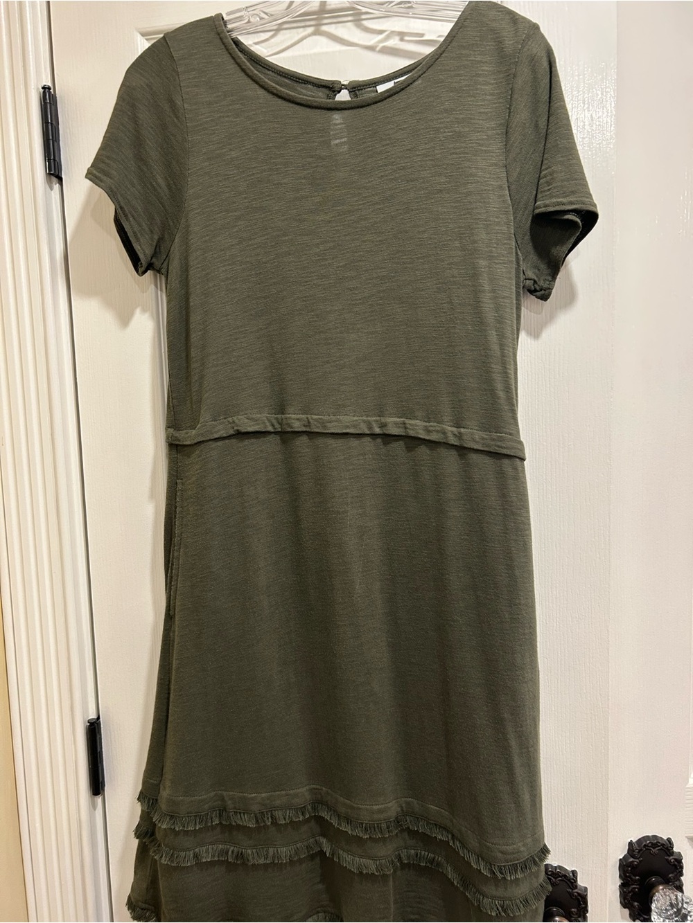 J. Jill Olive Short Sleeve Mini Dress